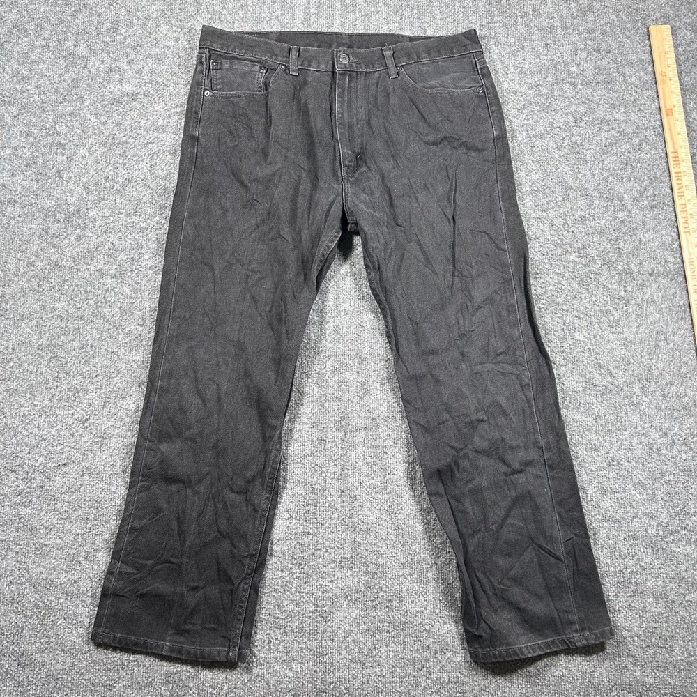 Levi's Jeans Mens Size 40x30 Black 505 Regular Fit Straight Leg Cotton Denim